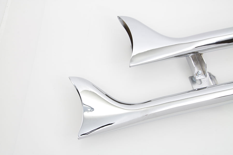 V-Twin Indian straight fishtail exhaust set in chrome finish