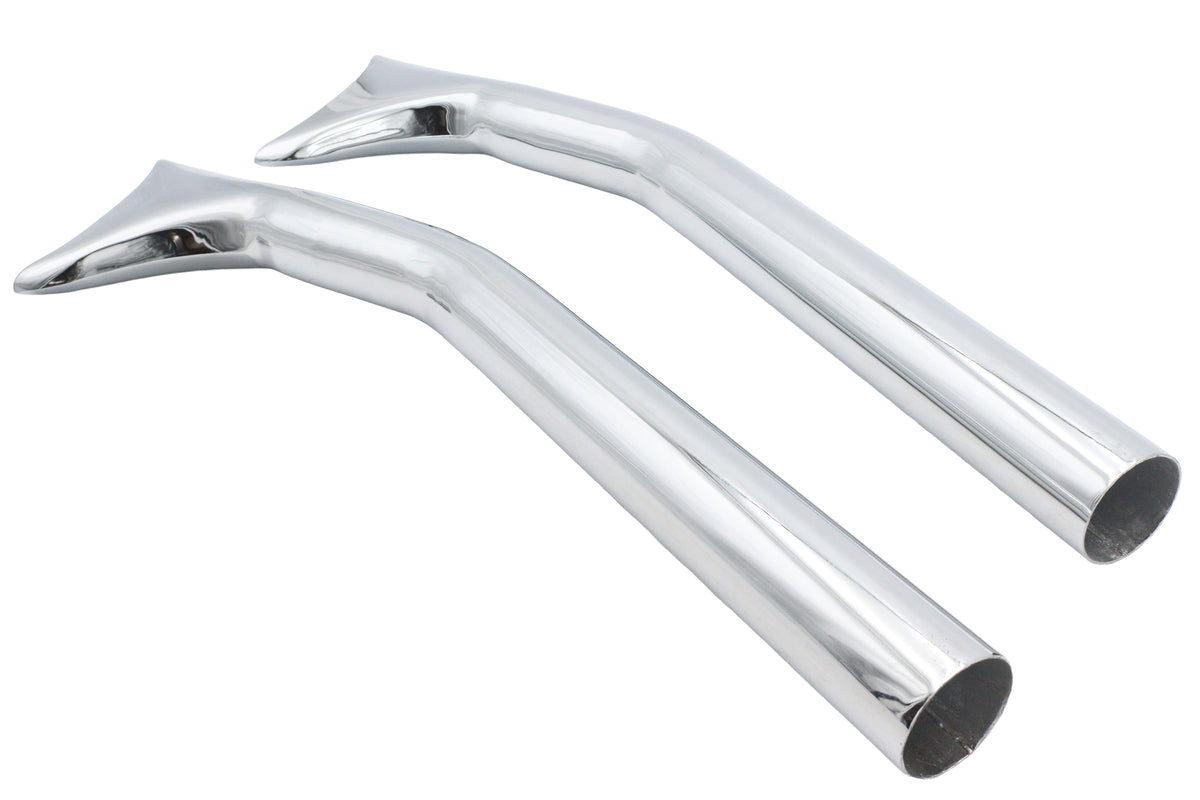 V-Twin 30-1769 25-inch upsweep fishtail exhaust tips set with classic curved design