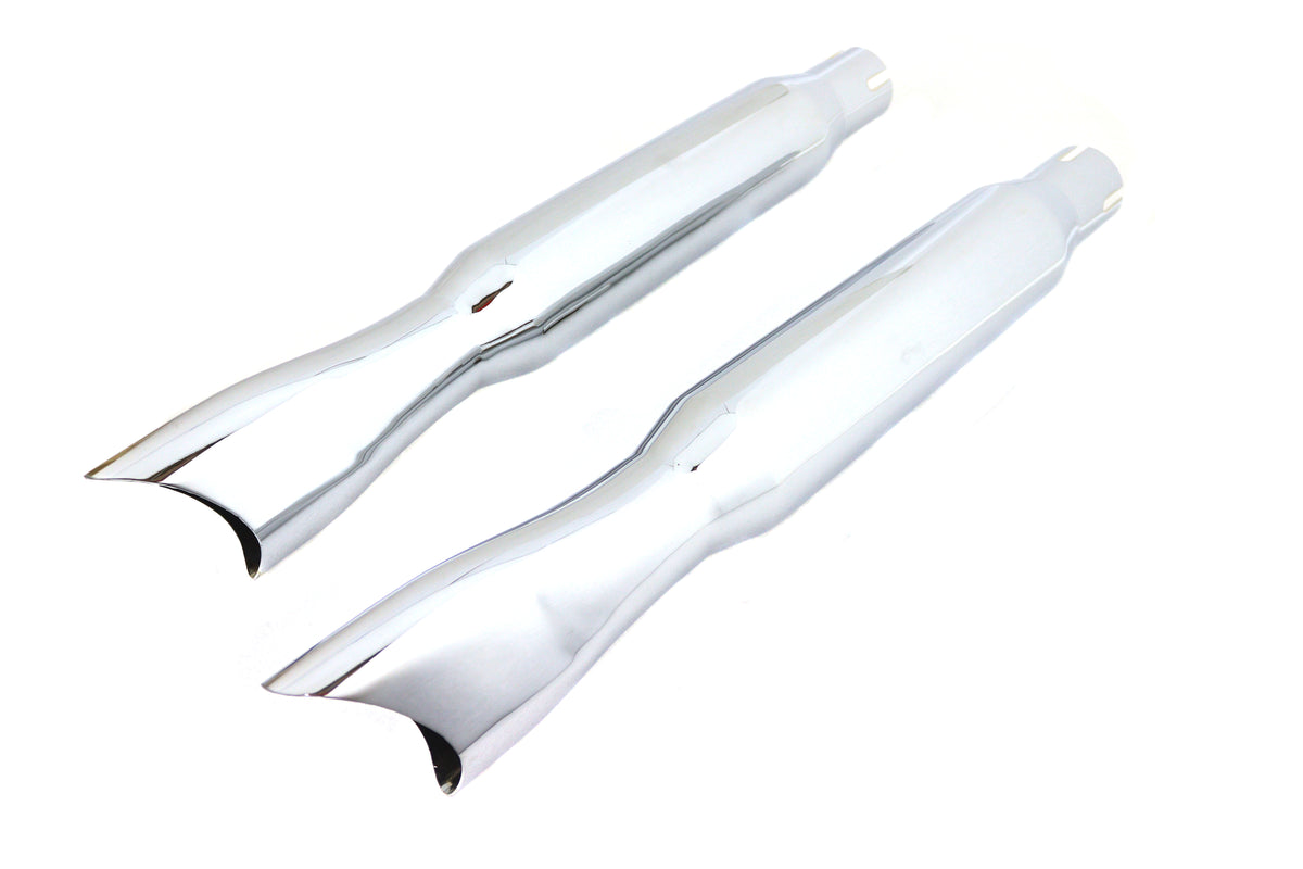 V-Twin Mini Fishtail Muffler Set Chrome Exhaust for 1980 Harley-Davidson FXST