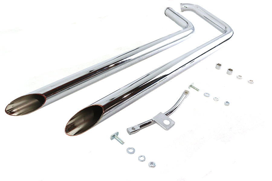 Paughco 731SD40 40-Inch Shotgun Exhaust Drag Pipe Set for 1986–1995 Harley-Davidson FXST
