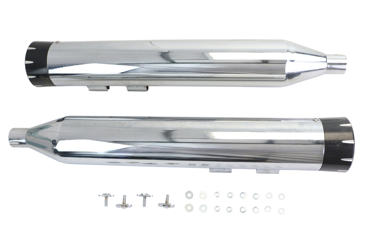 Wyatt Gatling 301900 Muffler Set, Chrome with Black Dagger Tips