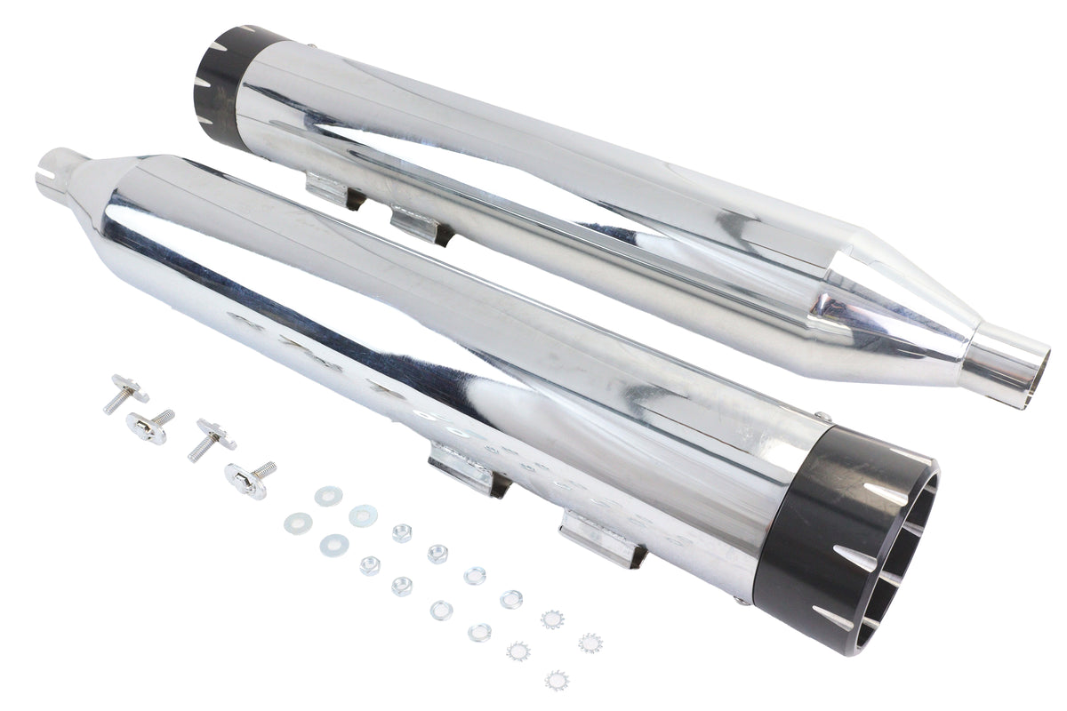 Wyatt Gatling 301900 Muffler Set, Chrome with Black Dagger Tips
