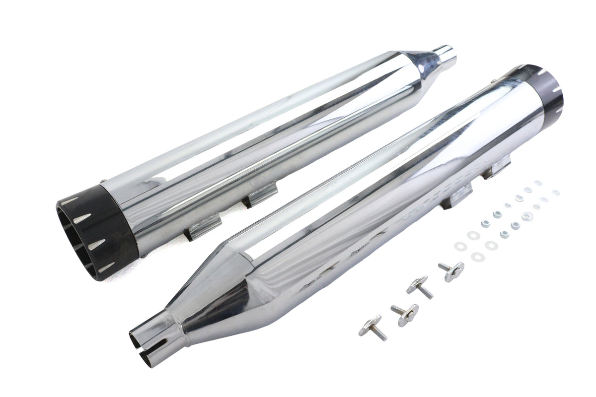 Wyatt Gatling 301900 Muffler Set, Chrome with Black Dagger Tips