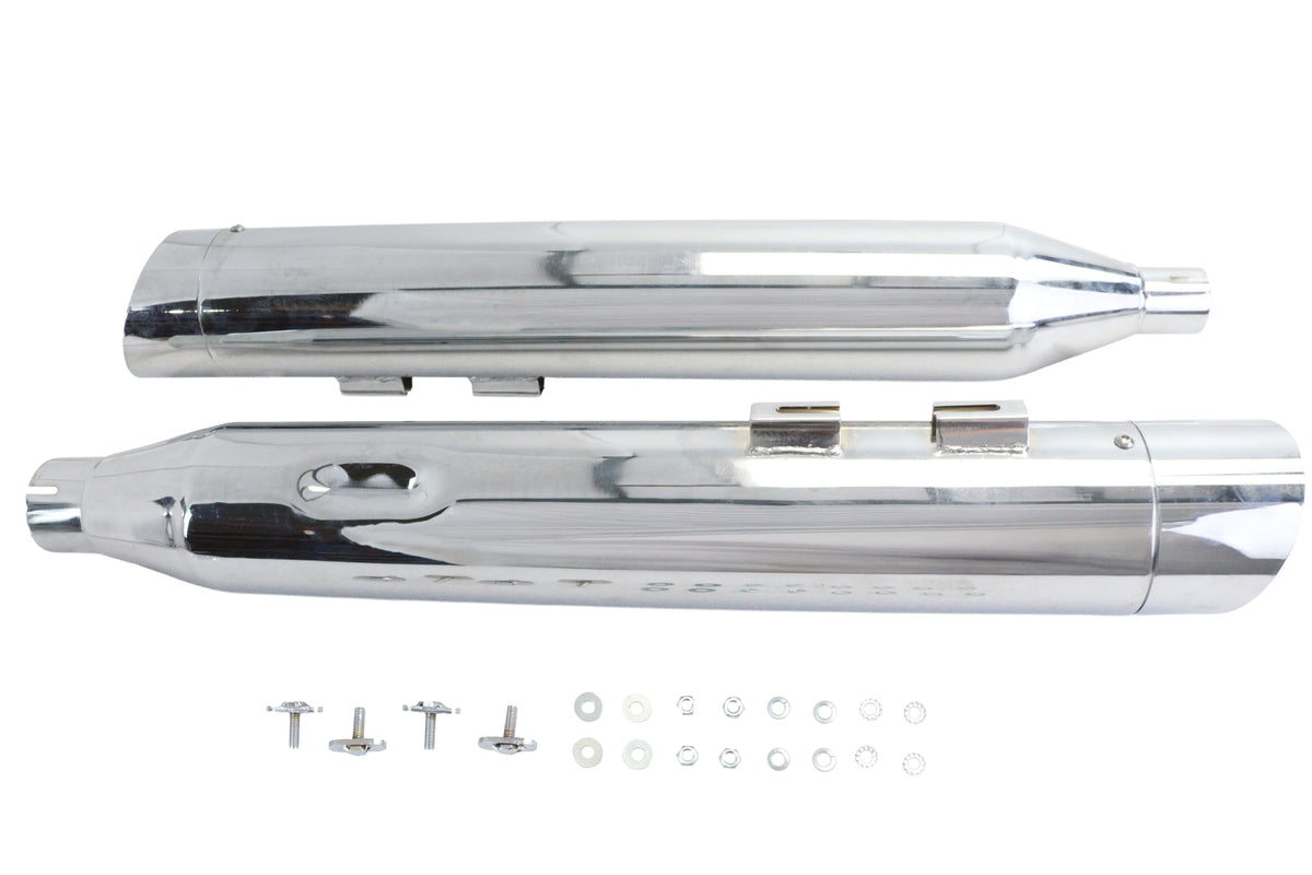 Wyatt Gatling 6150 Muffler Set, Chrome with Chrome Slash-Up Tips, SKU 30-1907