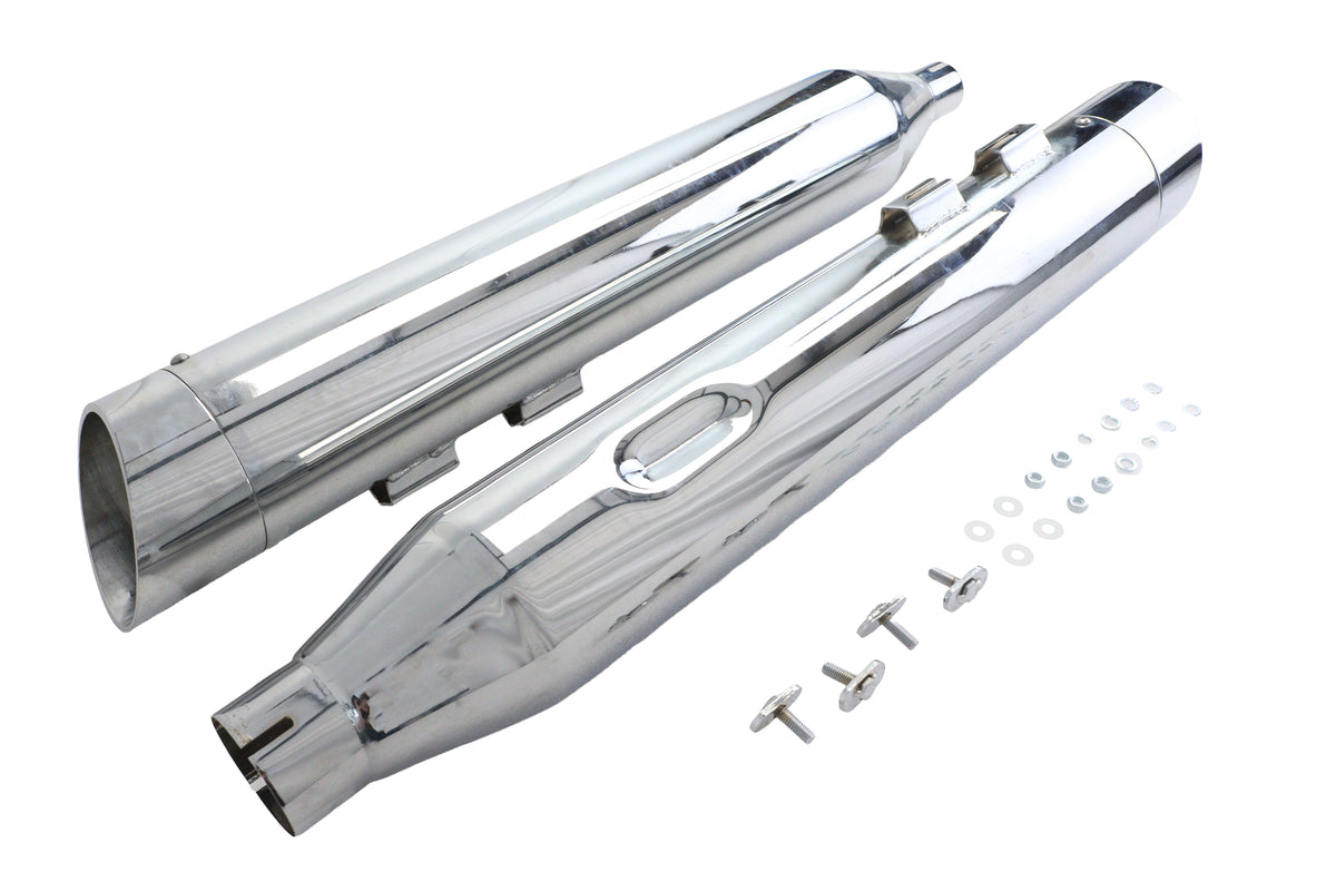 Wyatt Gatling 6150 Muffler Set, Chrome with Chrome Slash-Up Tips, SKU 30-1907
