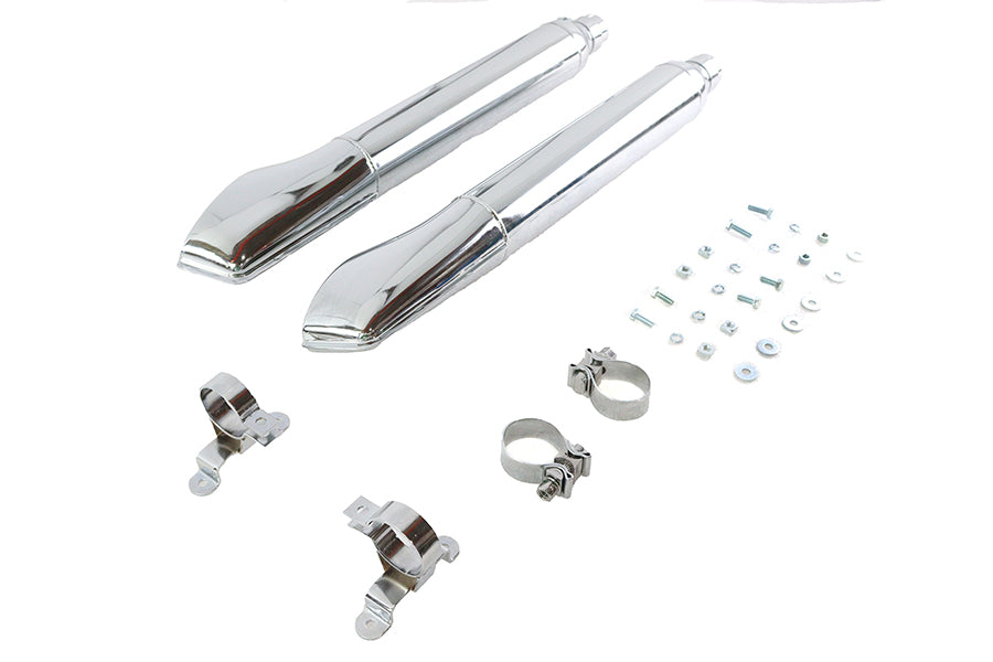 V-Twin 30-1968 1968 Classic Side-Draft Baffled Muffler Kit
