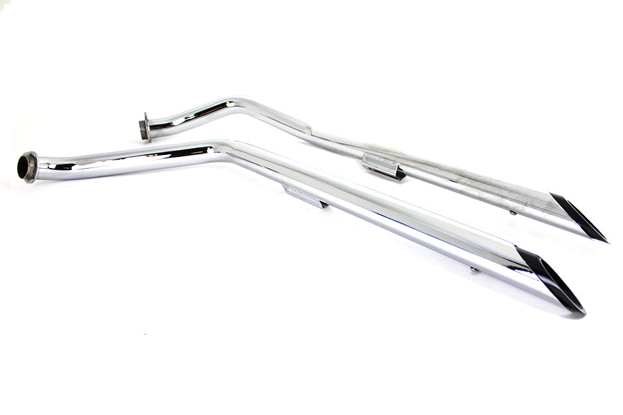 MCM 8210 Exhaust Drag Pipe Set with Black Tips, SKU 30-3101