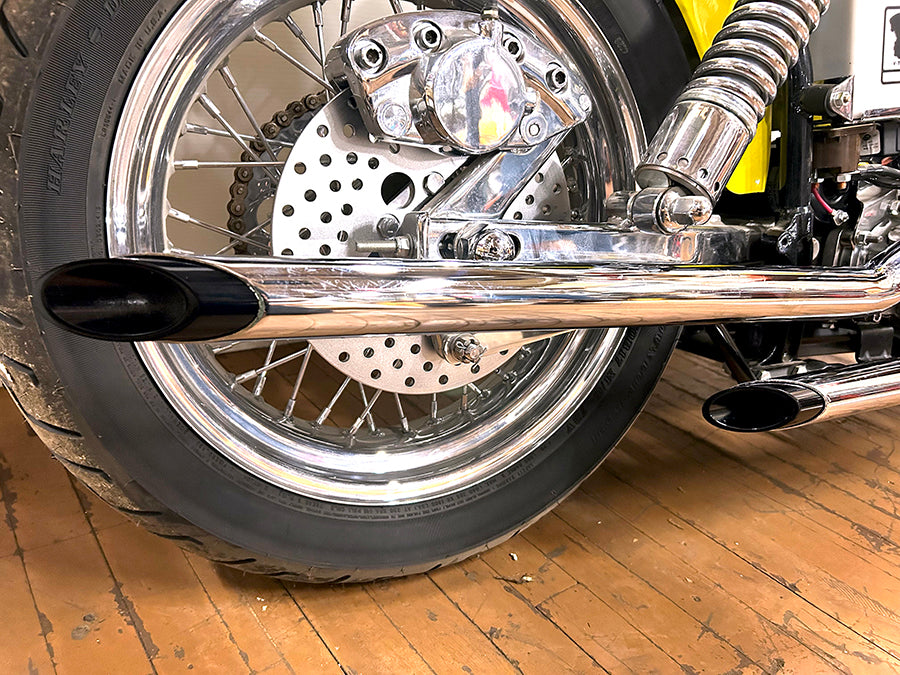 MCM 8210 Exhaust Drag Pipe Set with Black Tips, SKU 30-3101
