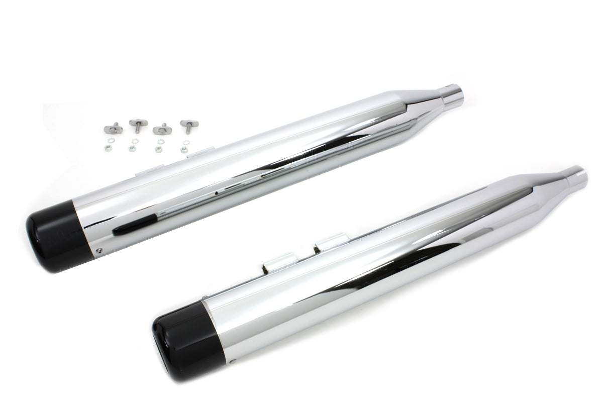 V-Twin 9988 Muffler Set with Black Hollow Point End Tips