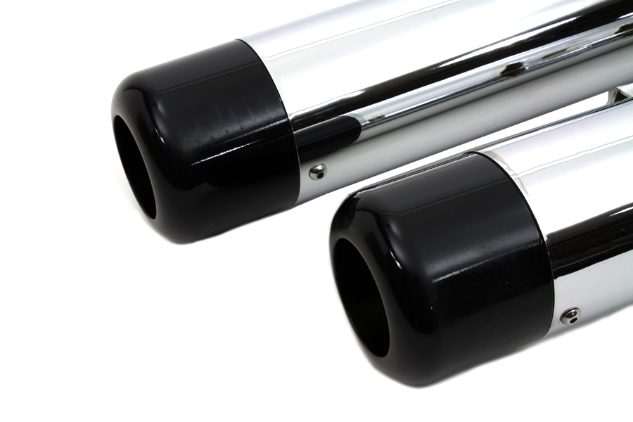 V-Twin 9988 Muffler Set with Black Hollow Point End Tips