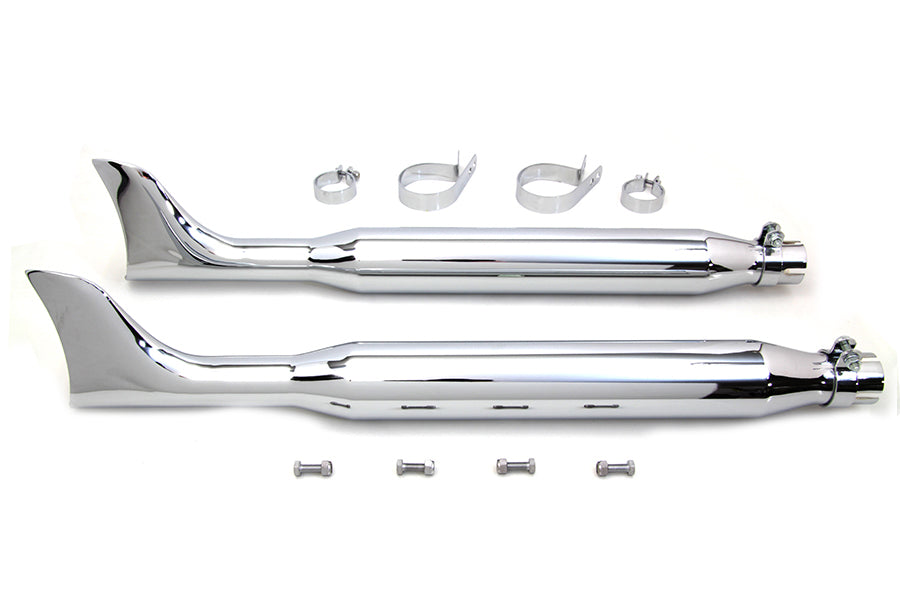 V-Twin 30-3185 Chrome Fishtail Muffler Kit, 30 Inch