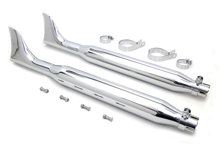 V-Twin 30-3185 Chrome Fishtail Muffler Kit, 30 Inch