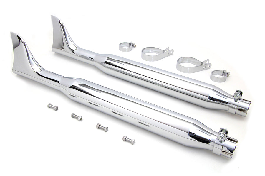 V-Twin 30-3185 Chrome Fishtail Muffler Kit, 30 Inch