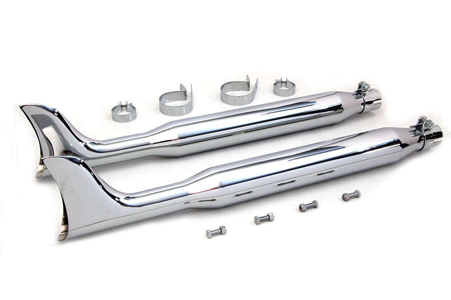 V-Twin 30-3185 Chrome Fishtail Muffler Kit, 30 Inch