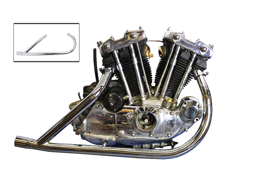 V-Twin 65454-57 replica 2-into-1 chrome exhaust header pipe set