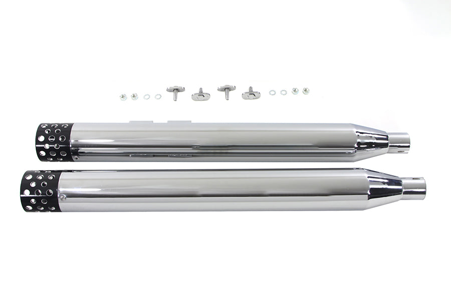 V-Twin 9079-C Muffler Set with Black Shooter Style Ends