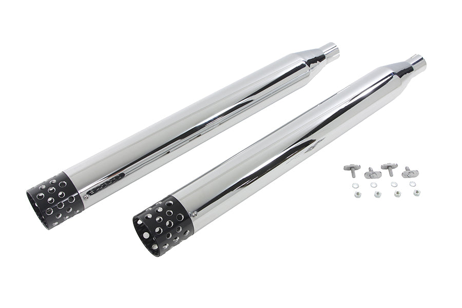 V-Twin 9079-C Muffler Set with Black Shooter Style Ends