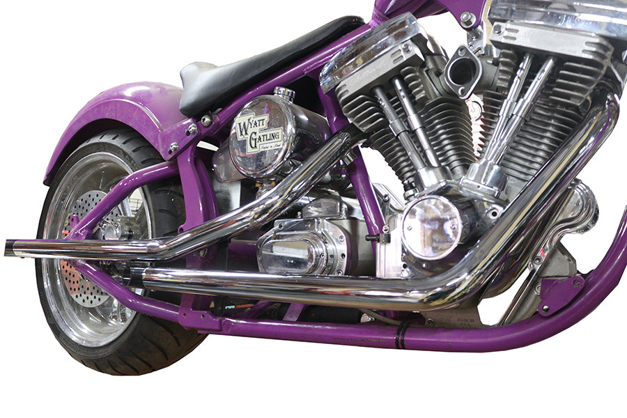 V-Twin 30-3399 Drag Pipe Set with Slash-Cut Ends and Long Black Tips