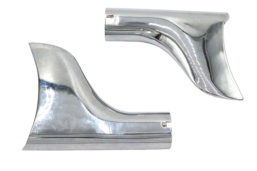 V-Twin 08-0203-2 chrome fishtail exhaust tip set for 1-3/4-inch muffler