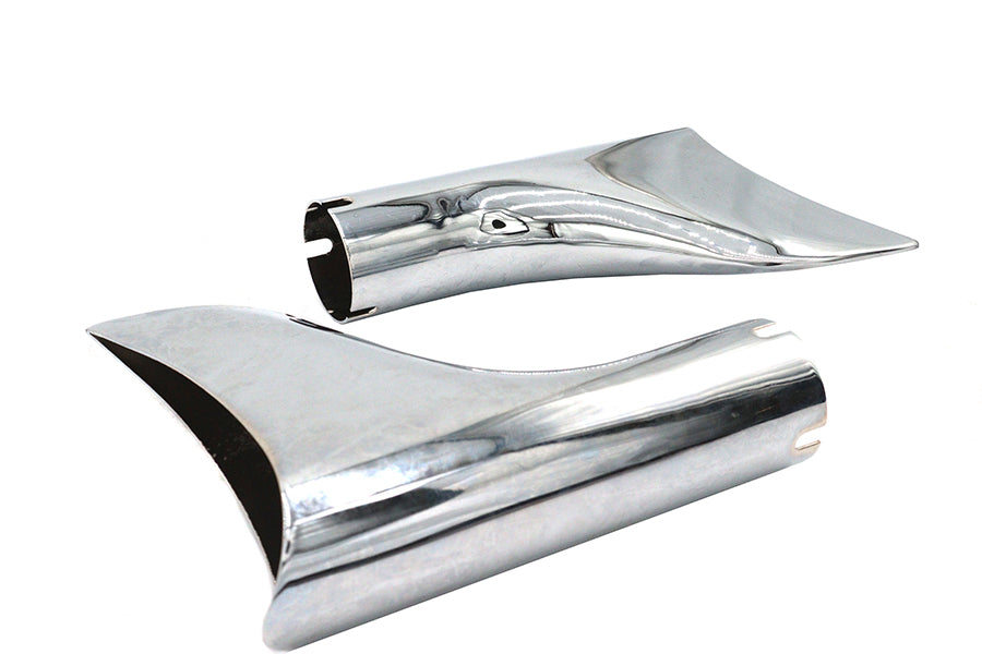 V-Twin 08-0203-2 chrome fishtail tip set for 1-3/4-inch exhaust muffler
