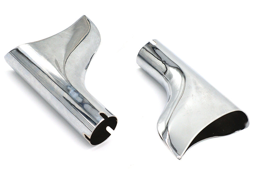 V-Twin 08-0203-2 chrome fishtail tip set for 1-3/4-inch muffler exhaust