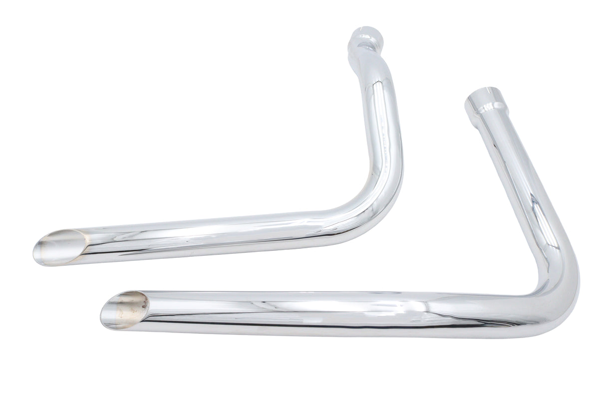 V-Twin Panhead drag pipe exhaust set in chrome finish, model 30-4018