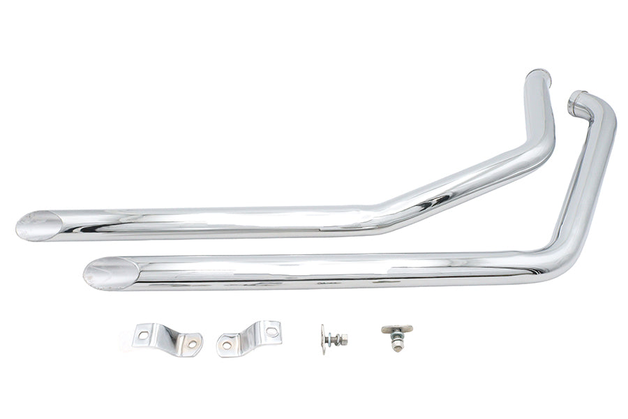Ultima 60-205 Chrome Drag Pipe Set, Slash Cut
