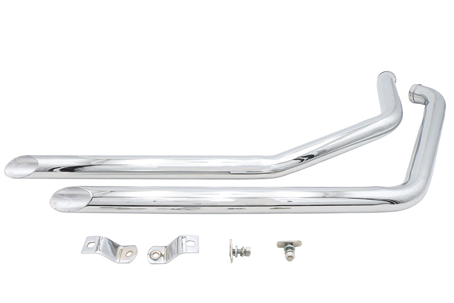 Ultima 60-205 Chrome Drag Pipe Set, Slash Cut