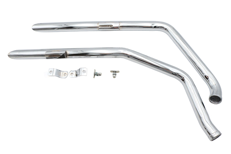 Ultima 60-205 Chrome Drag Pipe Set, Slash Cut