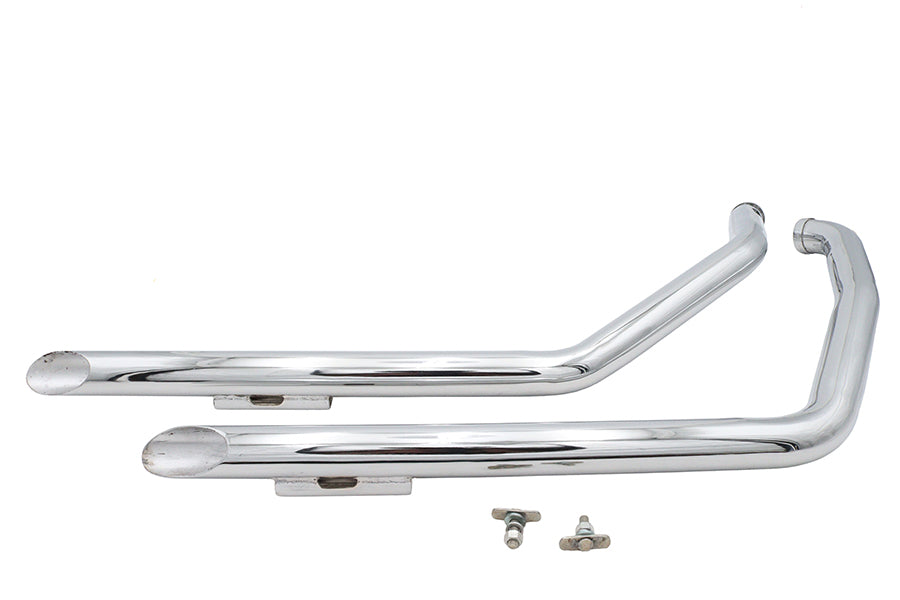 Ultima 60-207 chrome drag pipe exhaust set with slash-cut tips