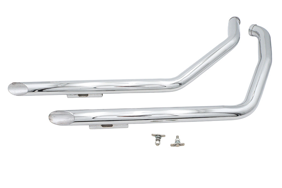Ultima 60-207 chrome drag pipe exhaust set with slash-cut tips