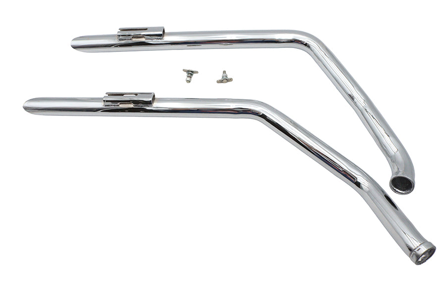 Ultima chrome drag pipe exhaust set with slash-cut tips for motorcycle#+#+#+#+