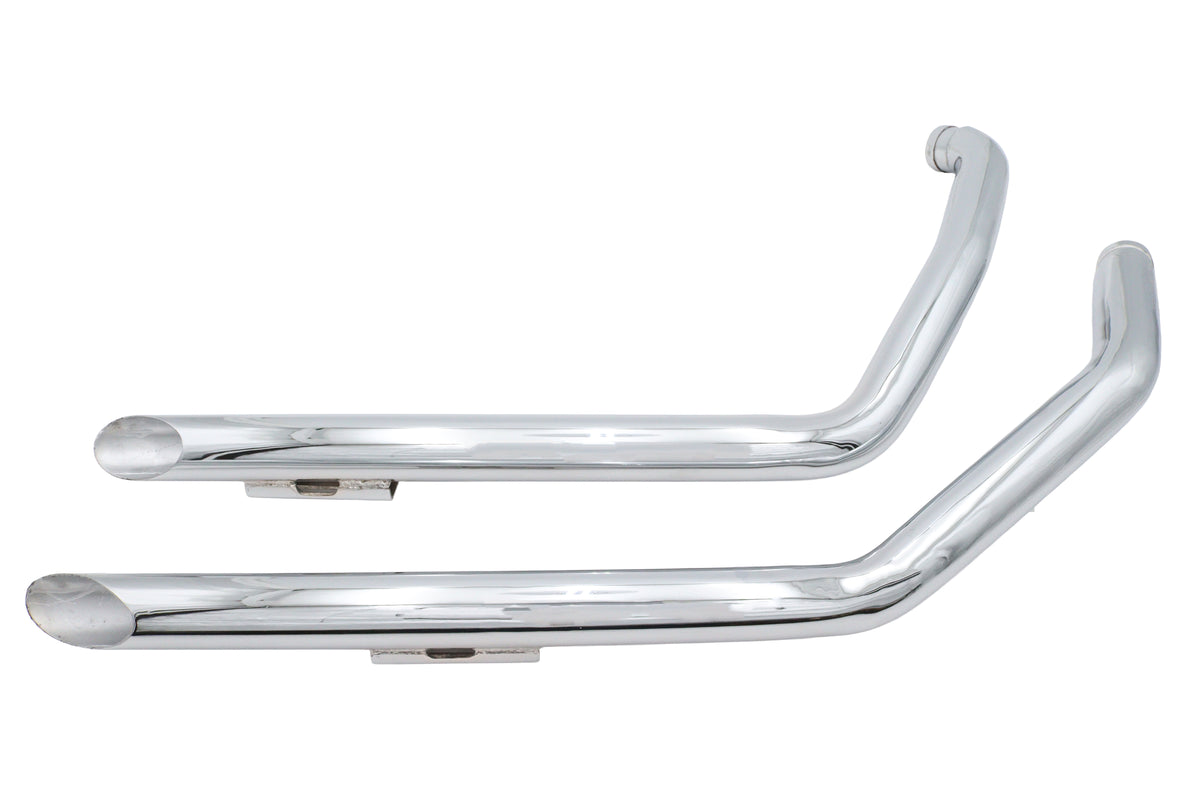 Ultima chrome drag pipe exhaust set with slash-cut ends
