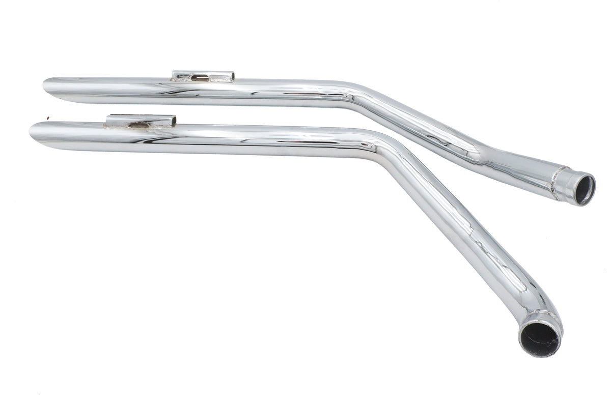 Ultima Chrome Drag Pipe Set Slash Cut Exhaust 60-208 Caldwell-style pipes