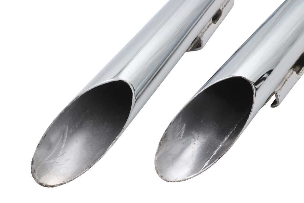 Ultima Chrome Drag Pipe Set Slash Cut exhaust pipes for motorcycles