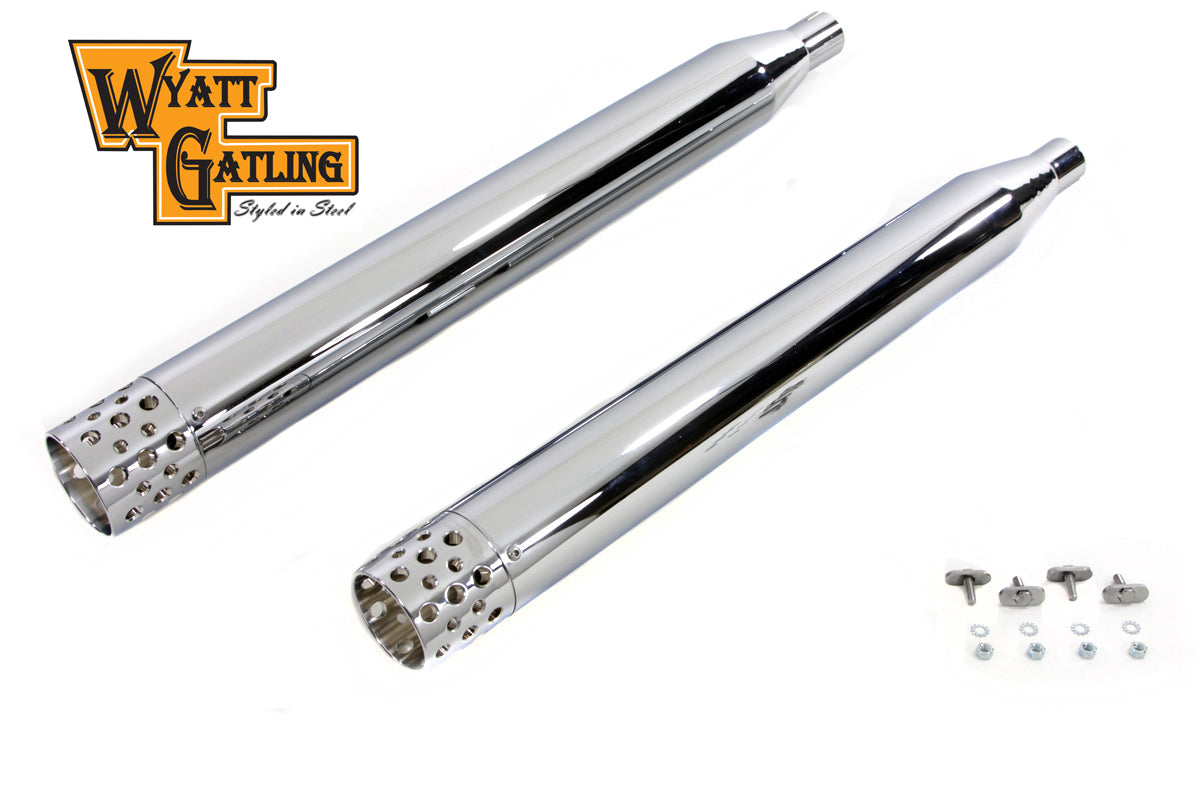 V-Twin 30-7067 Factory Sample Wyatt Gatling Muffler Set Chrome