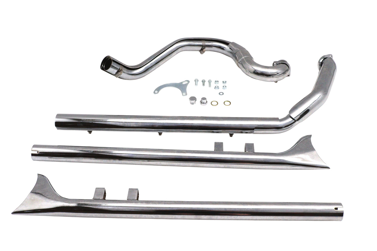 V-Twin 30-7076 Factory Sample True Dual Header with Fishtails Chrome