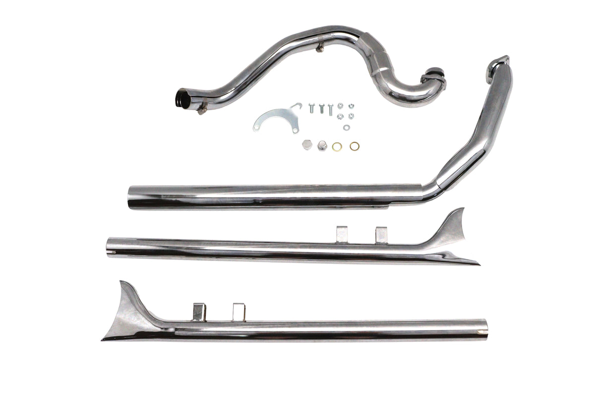 V-Twin 30-7076 Factory Sample True Dual Header with Fishtails Chrome