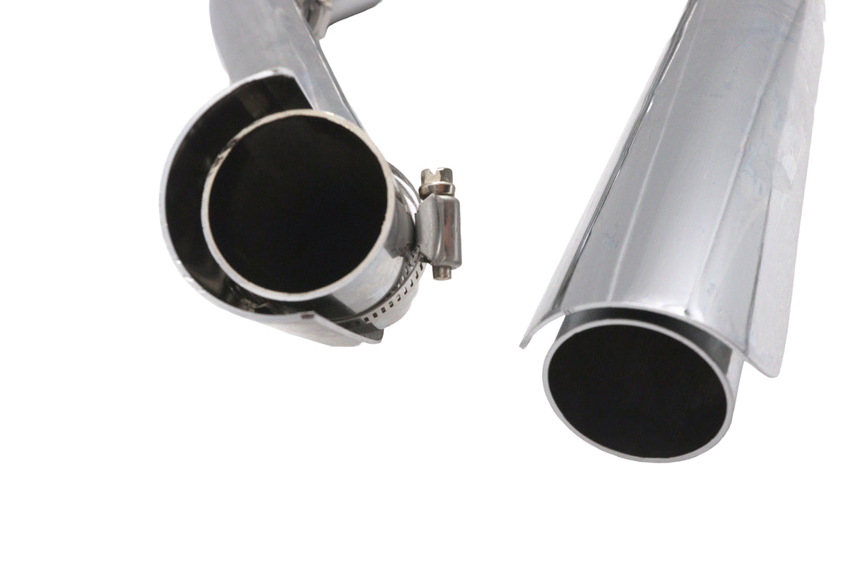 V-Twin 30-7076 Factory Sample True Dual Header with Fishtails Chrome