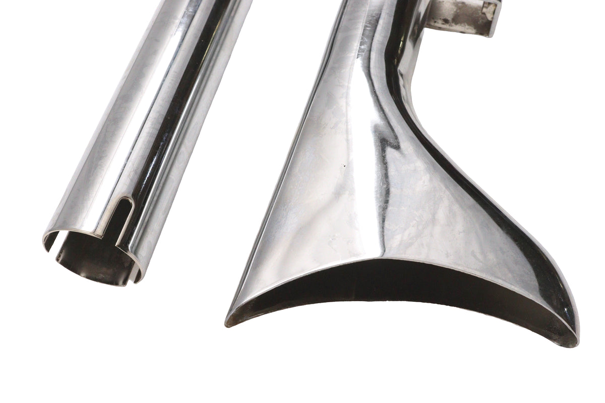 V-Twin 30-7076 Factory Sample True Dual Header with Fishtails Chrome