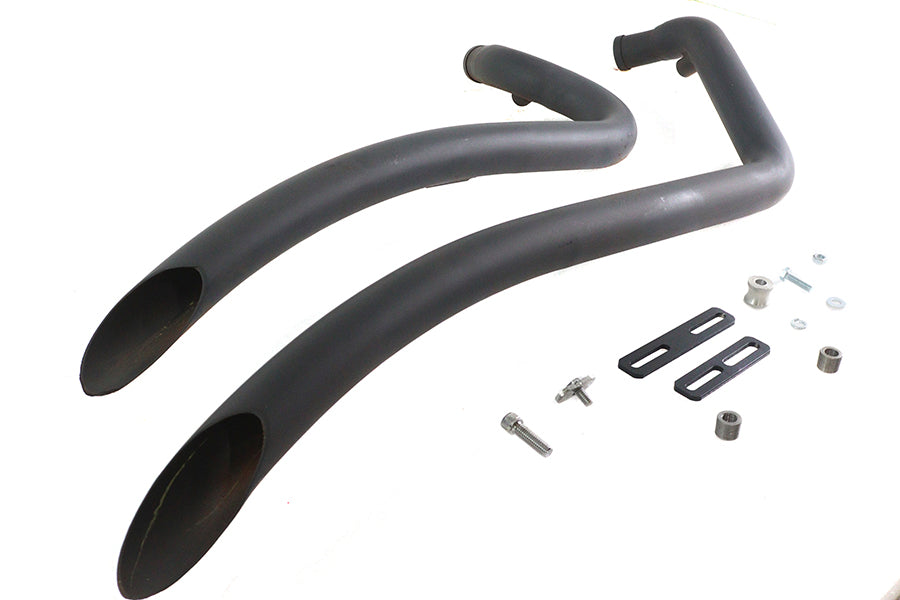 Wyatt Gatling 7943 black smooth radius exhaust pipe set for motorcycle-related applications