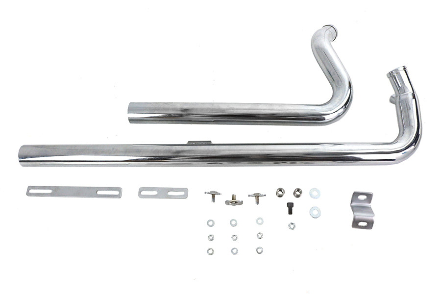 V-Twin 8115 chrome exhaust drag pipe set in shotgun style for motorcycle applications