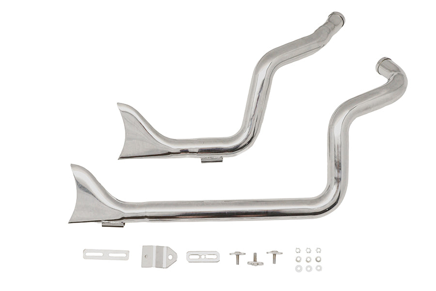 V-Twin 8117 XL chrome staggered fishtail exhaust system for motorcycleৰাকী