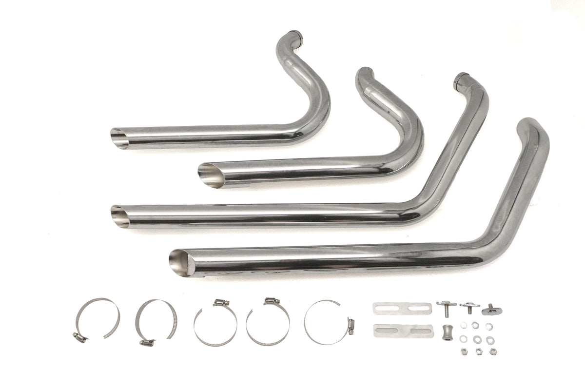 V-Twin Softail short shot drag pipe exhaust set in chrome finish, model 30-0961.