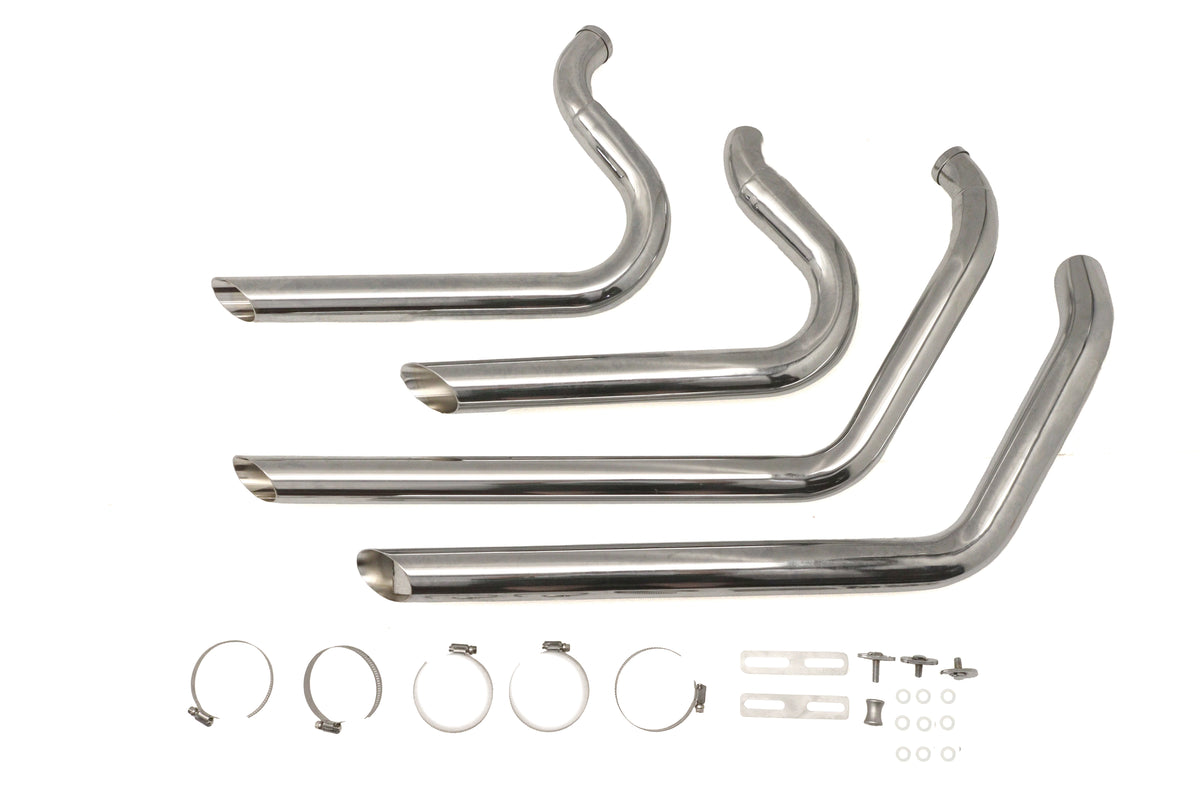V-Twin Softail short shot drag pipe exhaust set in chrome, model 30-0961, shown in product image