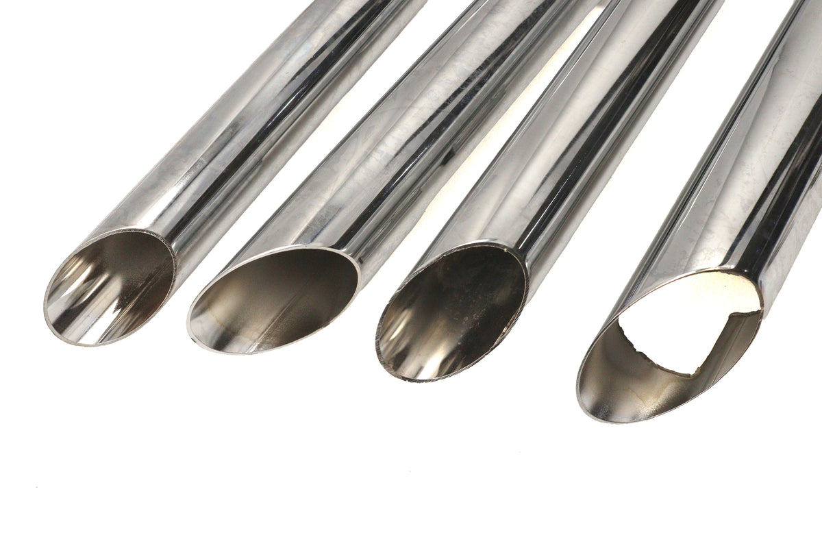 V-Twin Softail exhaust drag pipe set with short shots, chrome finish