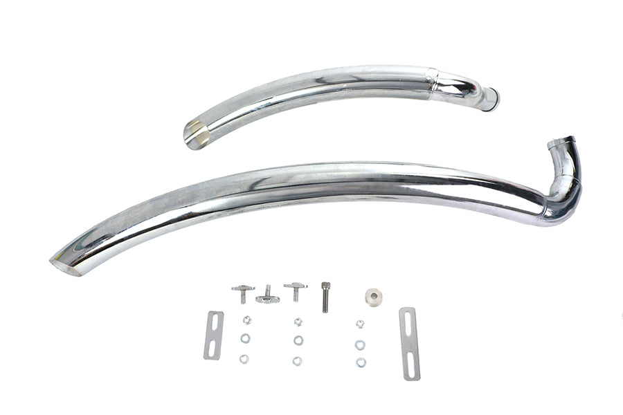 Wyatt Gatling 8127 chrome street sweeper exhaust pipe set for motorcycles