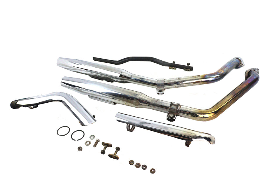 V-Twin FXR Muffler Pipe Set for Evolution engines, chrome exhaust components