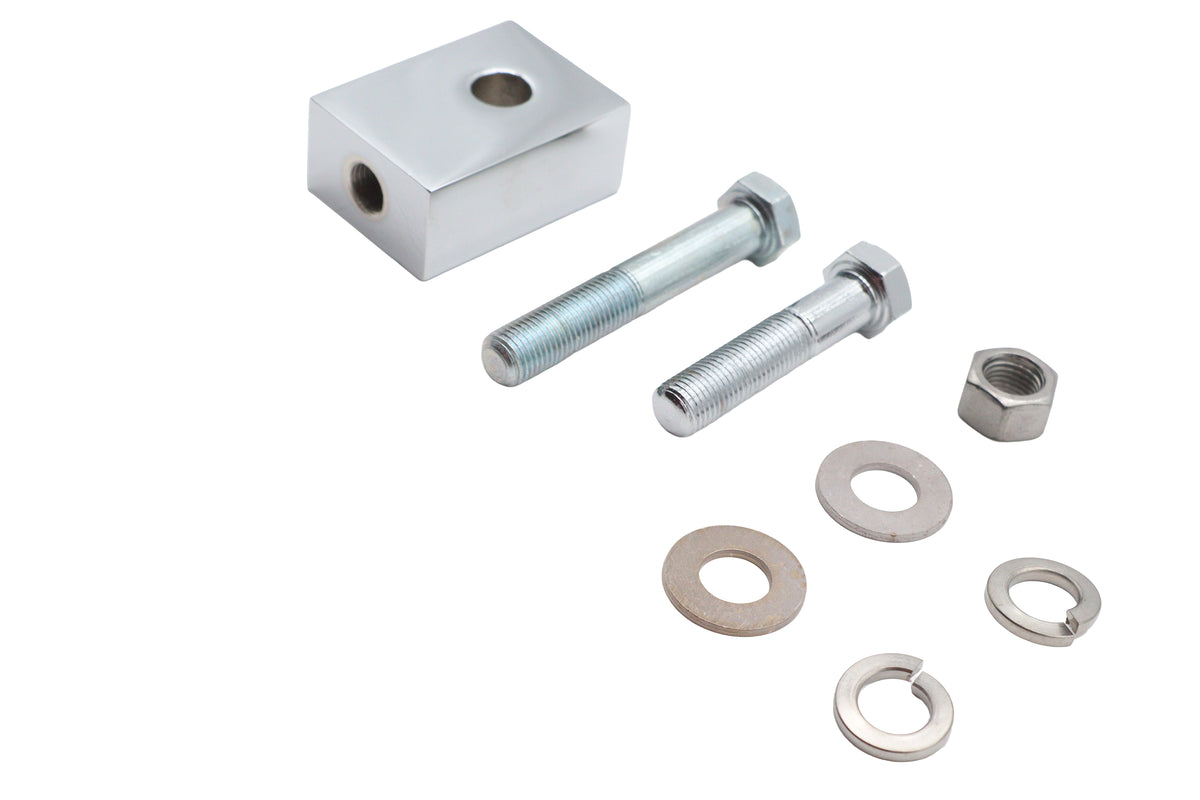 Bates chrome headlamp mounting block 67768-97 for Harley-Davidson FLST motorcycles