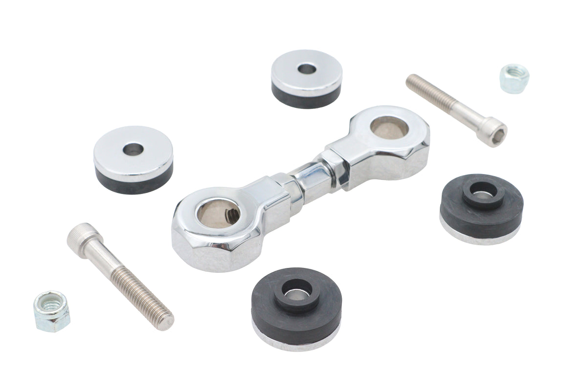 Wyatt Gatling Chrome Top Engine Mount Stabilizer Kit for Harley-Davidson FXD